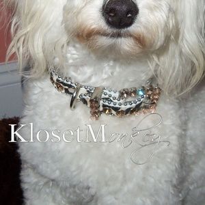 NEW LEATHER SUEDE ZEBRA MULTI DOG COLLAR XXL